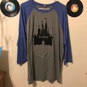 Cinderella’s castle “home” baseball tee